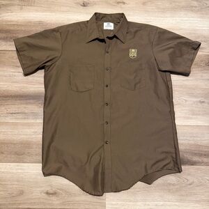 Vintage 80s UPS Button Up Shirt Freight delivery men’s size XXL